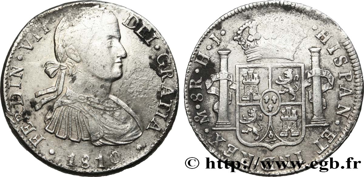 MEXIQUE 8 Reales Ferdinand VII 1810 Mexico TB+ 