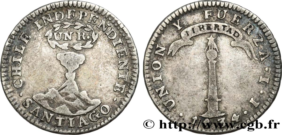 CHILE
 1 Real 1834 Santiago MBC 