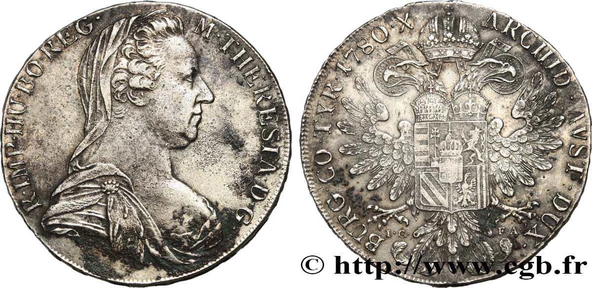 AUTRICHE 1 Thaler Marie-Thérèse refrappe de 1806 1780 Günzburg TB+ 
