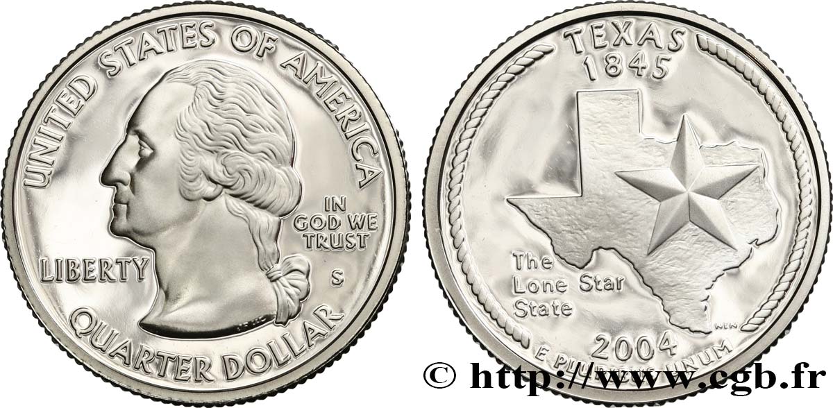ESTADOS UNIDOS DE AMÉRICA 1/4 Dollar Texas - Silver Proof 2004 San Francisco SC 