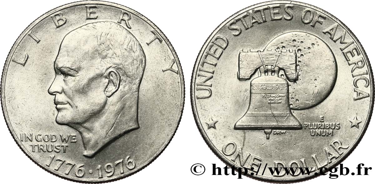 UNITED STATES OF AMERICA 1 Dollar Eisenhower bicentenaire 1976 Philadelphie AU 