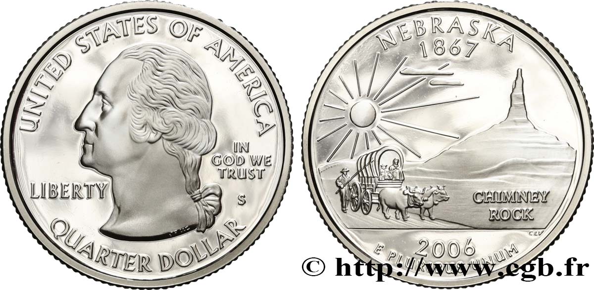 UNITED STATES OF AMERICA 1/4 Dollar Nebraska - Silver Proof 2006 San Francisco MS 