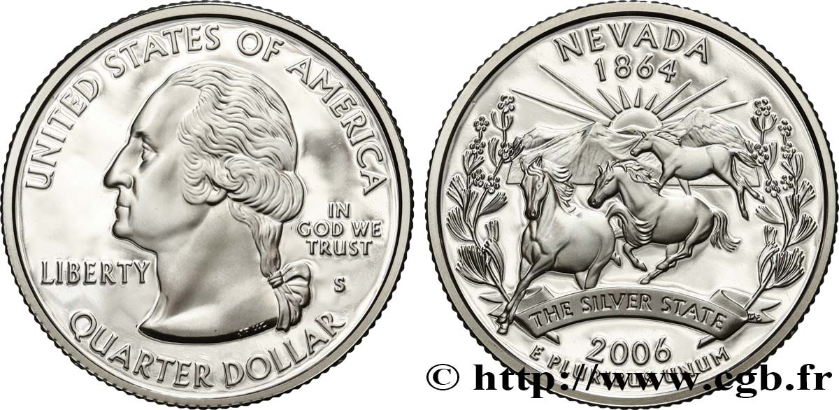ESTADOS UNIDOS DE AMÉRICA 1/4 Dollar Nevada - Silver Proof 2006 San Francisco SC 