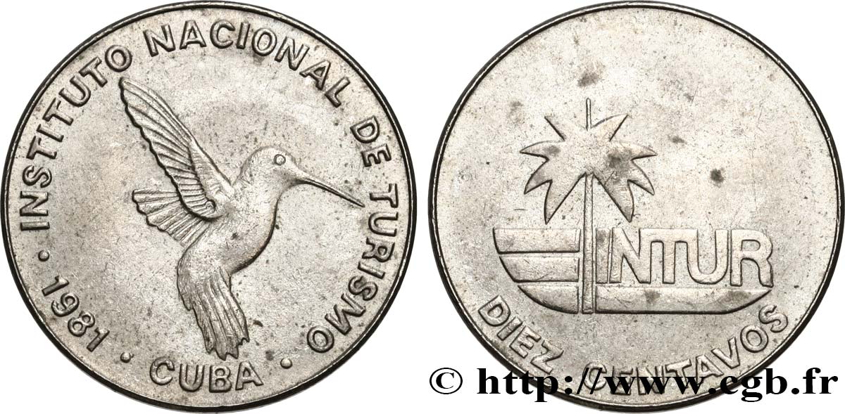 CUBA 10 Centavos monnaie pour touristes Intur  1981  SUP 