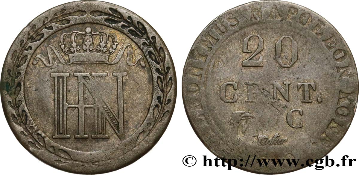 GERMANY - KINGDOM OF WESTPHALIA 20 Cent 1810 Cassel VF 