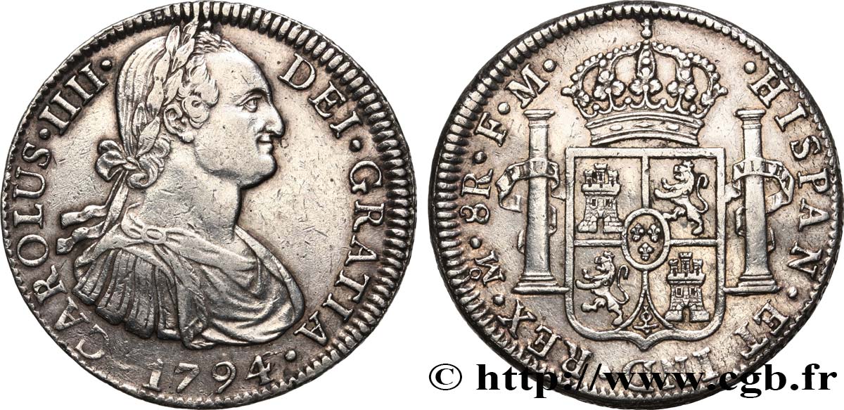 MESSICO 8 Reales Charles IV 1794 Mexico BB/q.SPL 