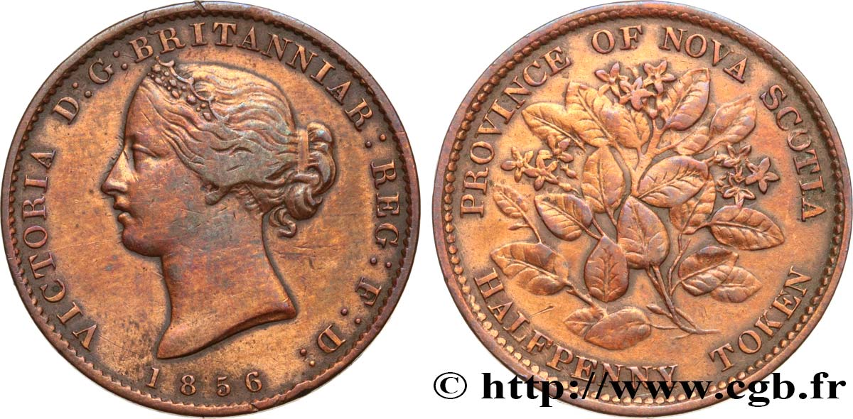 CANADA - NOVA SCOTIA 1/2 Penny Victoria 1856  XF 