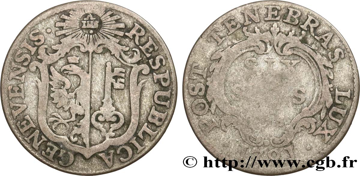 SUISSE - RÉPUBLIQUE DE GENÈVE 6 Sols - PB 1791 Genève TB 