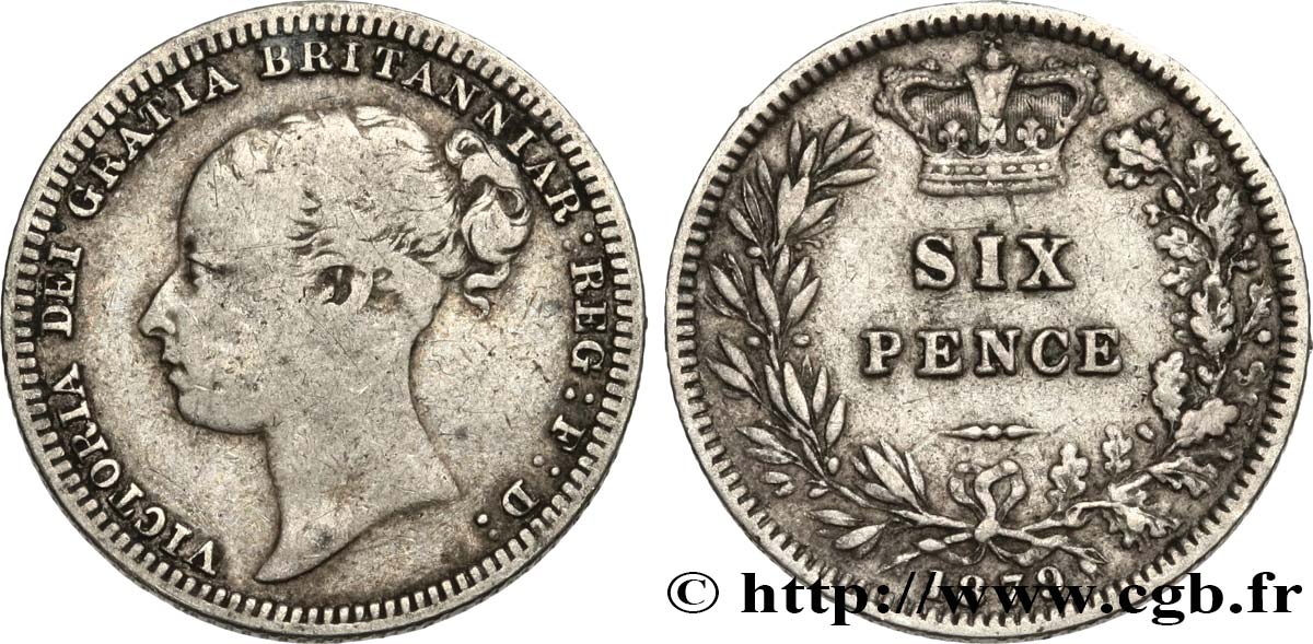 REINO UNIDO 6 Pence Victoria 1879  BC 