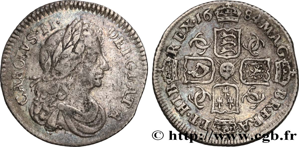 UNITED KINGDOM 6 Pence Charles II  1684  VF 