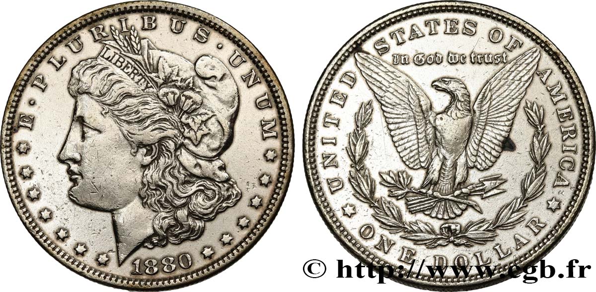 ÉTATS-UNIS D AMÉRIQUE 1 Dollar Morgan 1880 Philadelphie TTB 