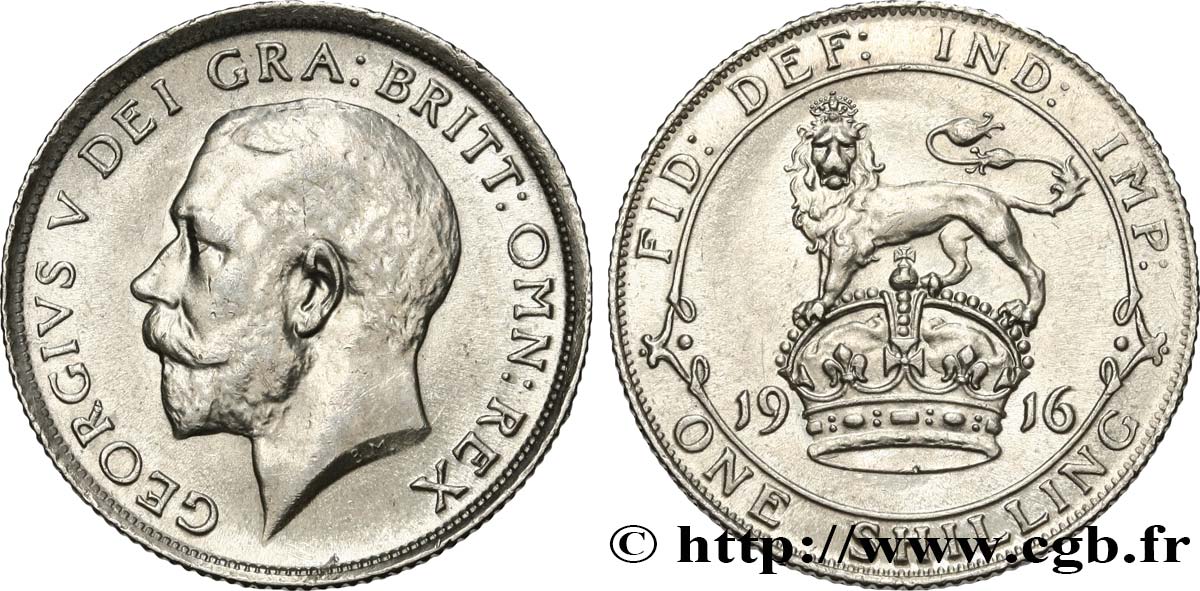 ROYAUME-UNI 1 Shilling Georges V 1916  SPL 