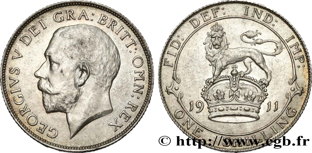 ROYAUME-UNI 1 Shilling Georges V 1911  SPL 