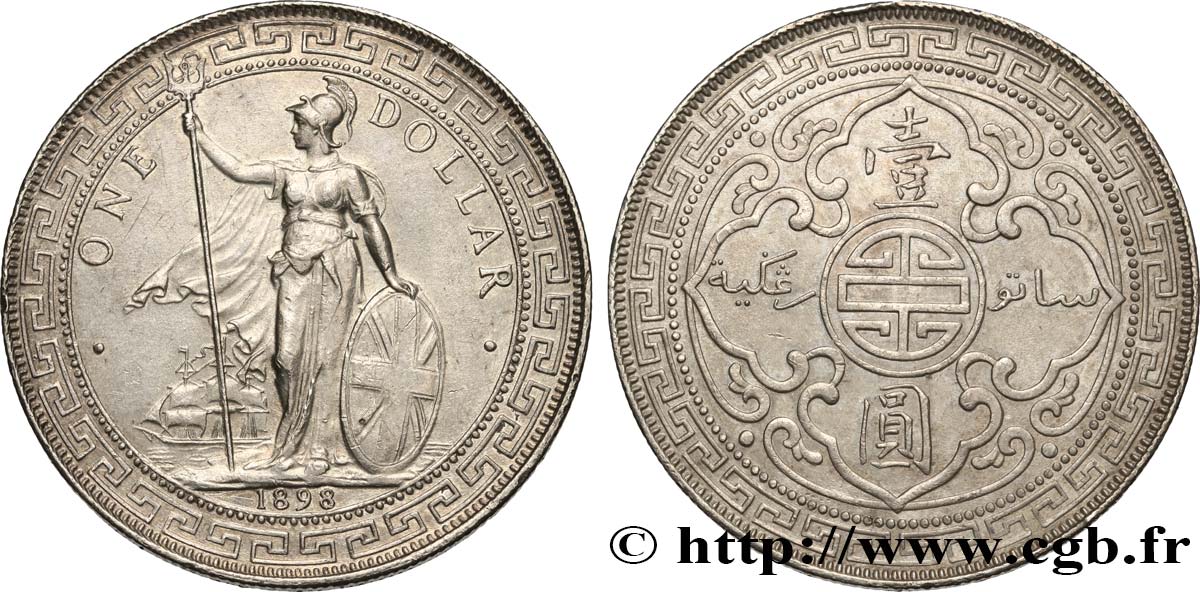REGNO UNITO 1 Dollar Britannia 1898 Bombay SPL 