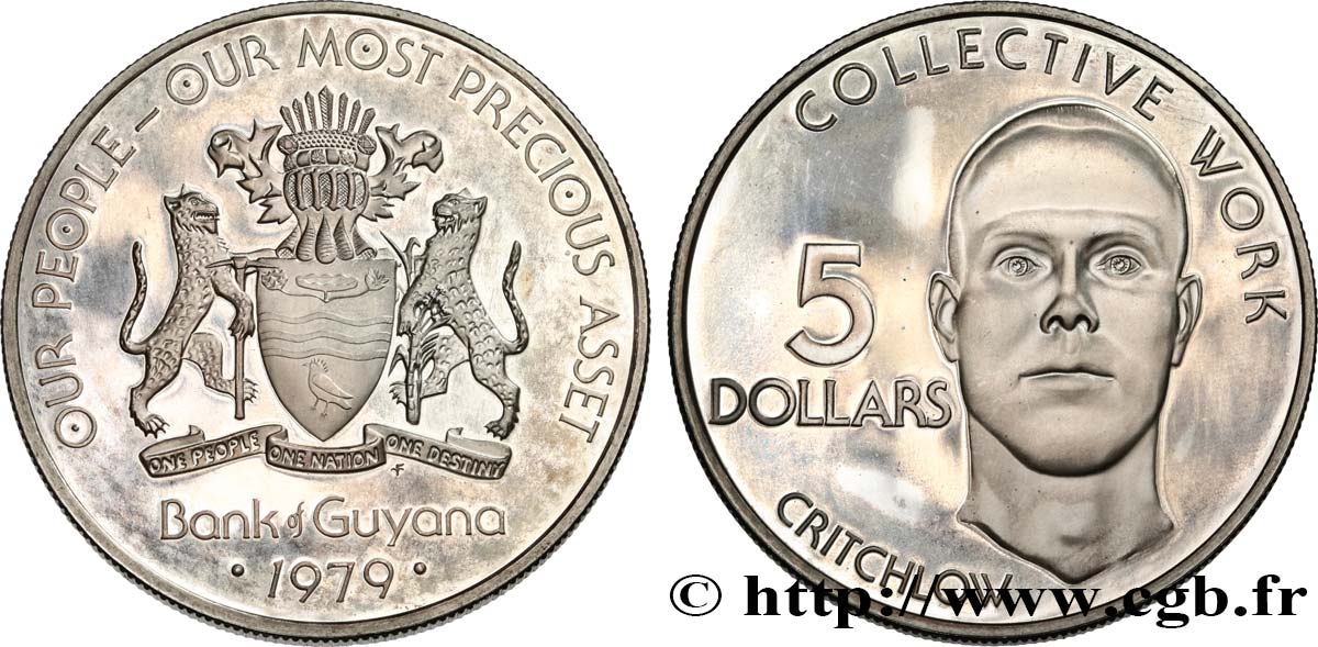GUYANA 5 Dollars Proof 1979  MS 