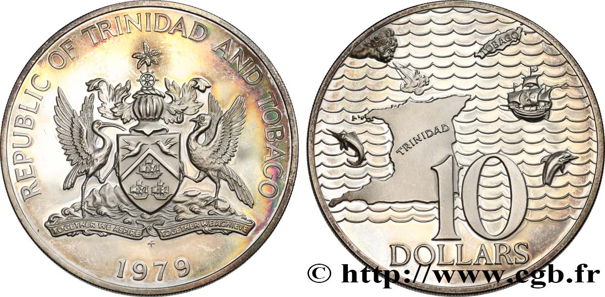 TRINIDAD et TOBAGO 10 Dollar Proof 1979  SPL 
