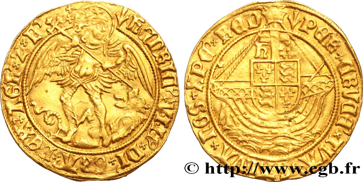 ANGLETERRE - ROYAUME D ANGLETERRE - HENRY VII Ange d’or, type V  n.d Londres q.SPL 