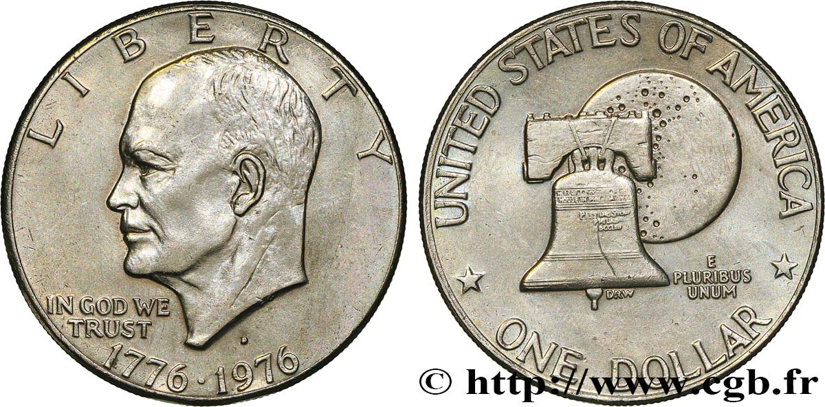 STATI UNITI D AMERICA 1 Dollar Eisenhower Bicentenaire 1976 Denver - D SPL 