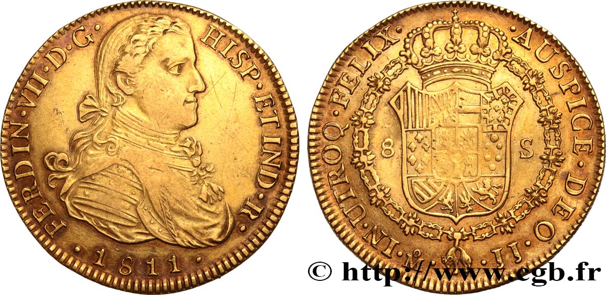 MEXIQUE - FERDINAND VII 8 Escudos 1811 Mexico TTB 