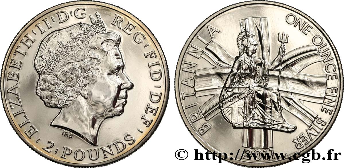 UNITED KINGDOM 2 Pounds (Livre) Britannia 2011  MS 