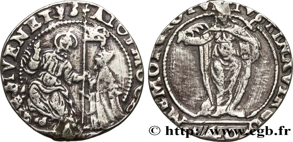 ITALIA - VENECIA - ALVISE I MOCENIGO (85° dux) 40 Soldi ou 2 Lire avec Sainte Justine de Padoue N.D. Venise BC+ 