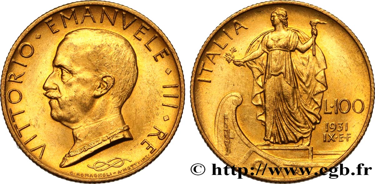 ITALIA - REGNO D ITALIA - VITTORIO EMANUELE III 100 Lire, an IX 1931 Rome MS 
