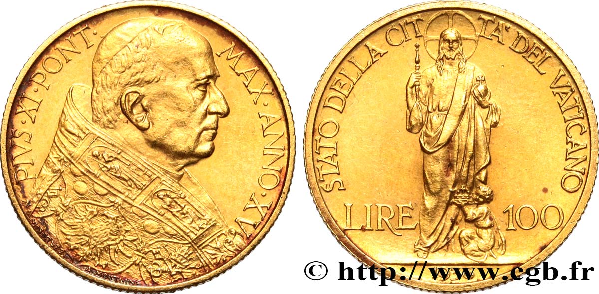 VATICANO - PIE XI (Achille Ratti) 100 Lire 1936 Rome EBC 