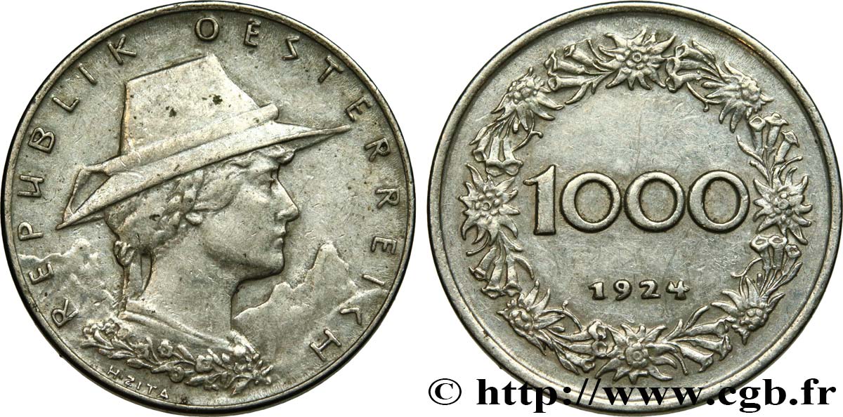AUSTRIA 1000 Kronen 1924  SPL 