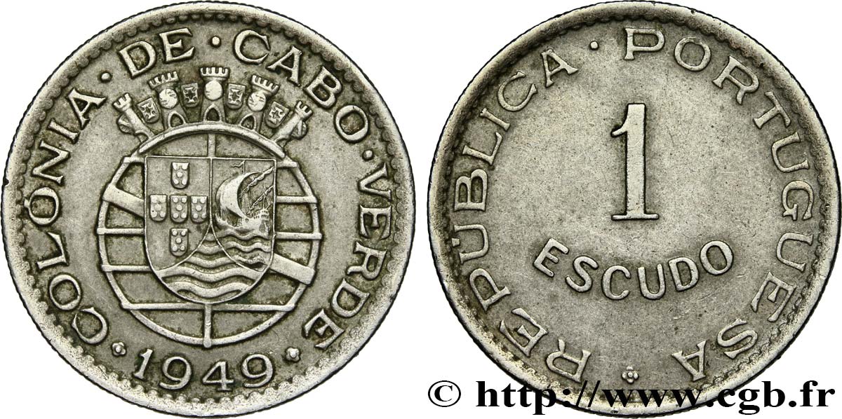CAPO VERDE 1 Escudo monnayage colonial portugais 1949  MS 