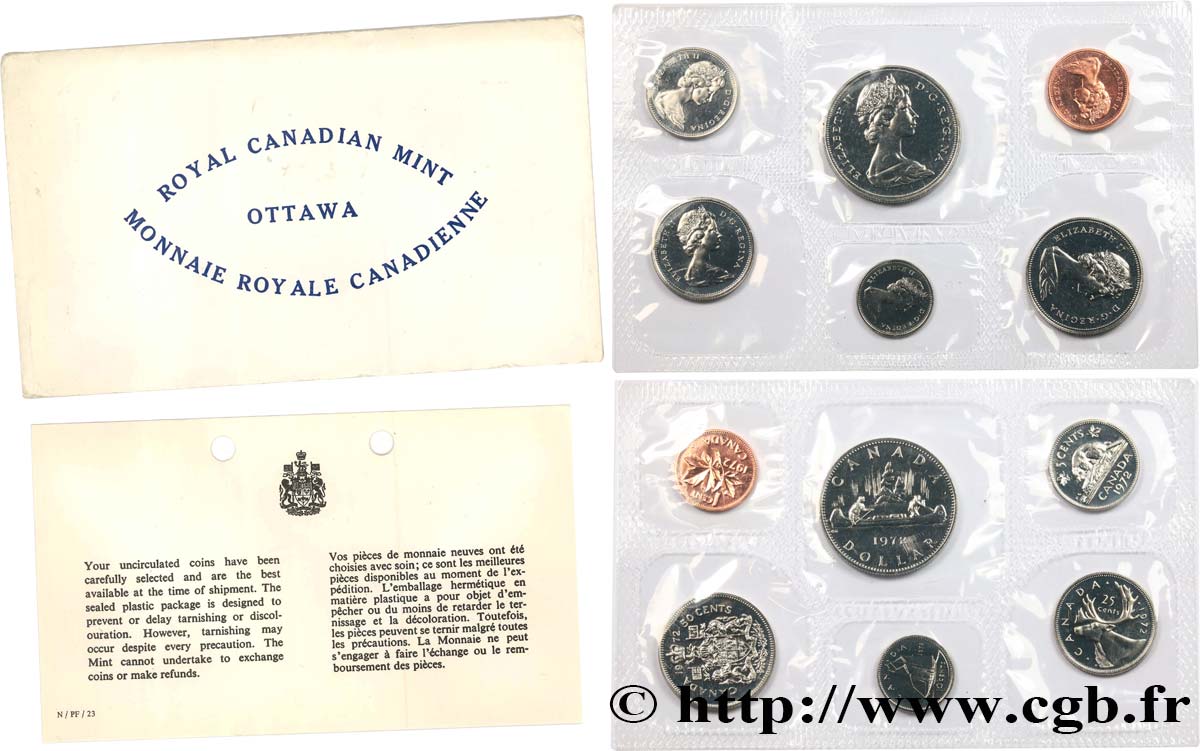 CANADA Série 6 monnaies 1972  FDC 