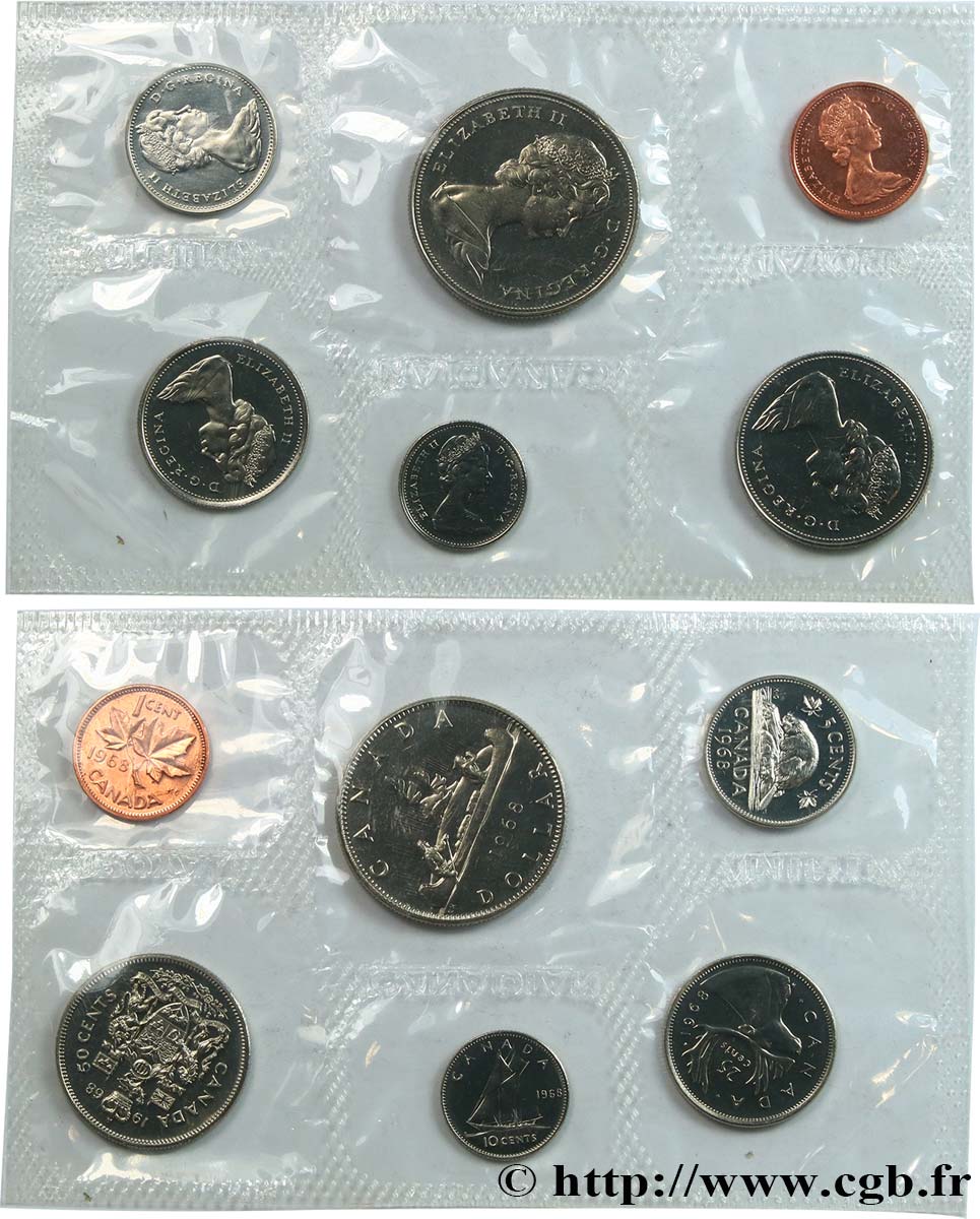 CANADA Série 6 monnaies 1968  MS 