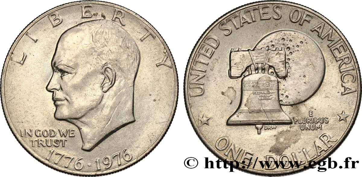 UNITED STATES OF AMERICA 1 Dollar Eisenhower bicentenaire 1976 Philadelphie AU 