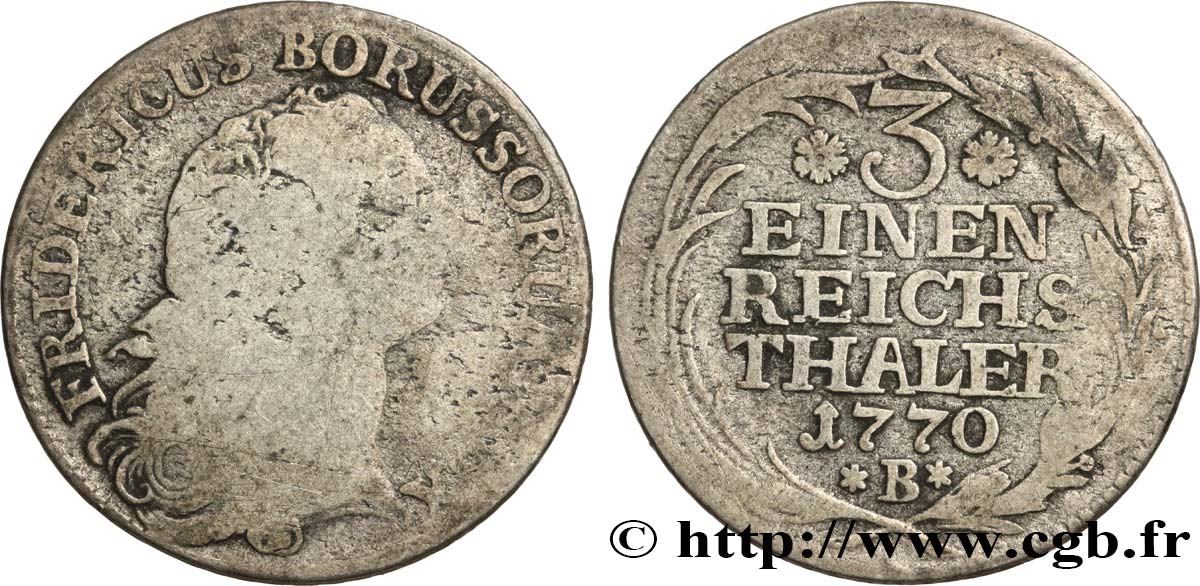DEUTSCHLAND - PREUßEN 1/3 de Thaler 1770 Brandebourg - B fS 
