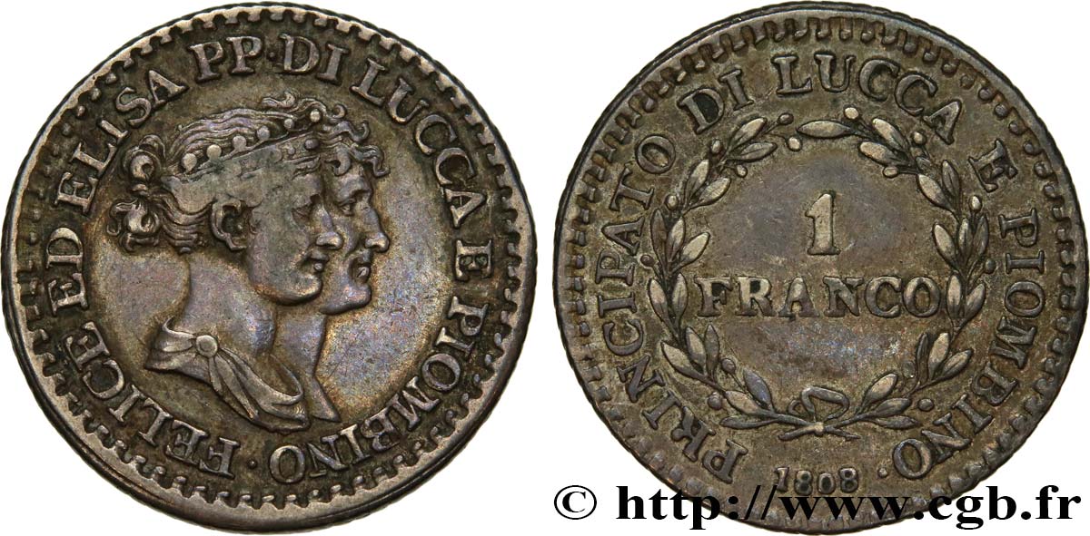 ITALIEN - LUCQUES UND PIOMBINO 1 Franco 1808 Florence SS 