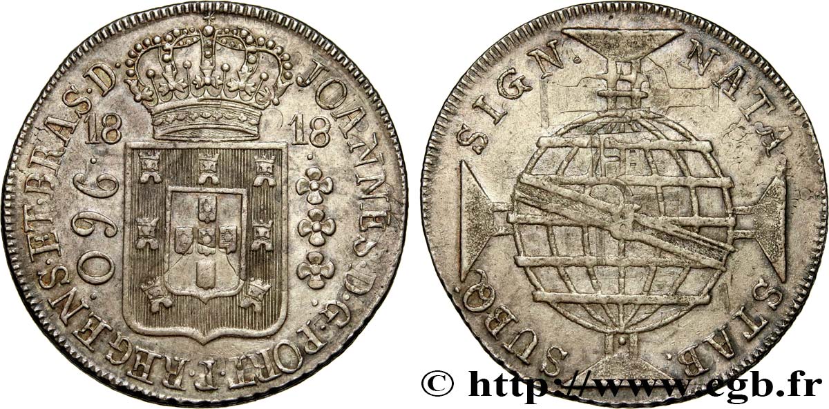 BRASIL 960 Reis Jean VI 1818 Rio de Janeiro EBC 