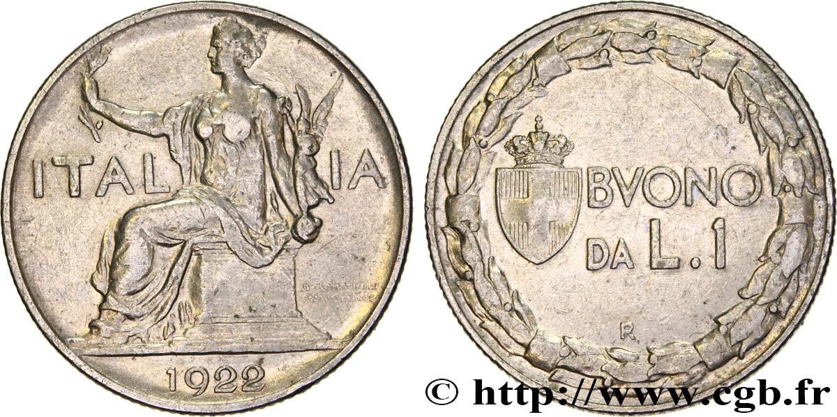 ITALIA 1 Lira (Buono da L.1) Italie assise 1922 Rome - R BB 