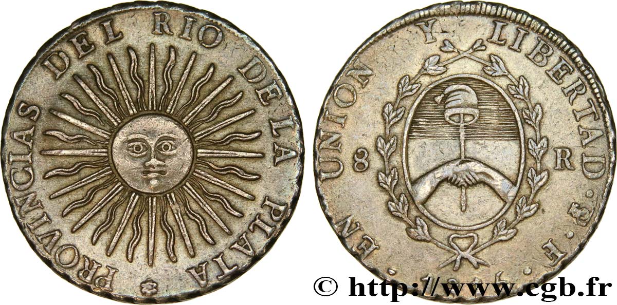 ARGENTINA 8 Reales 1815 Potosi AU/XF 