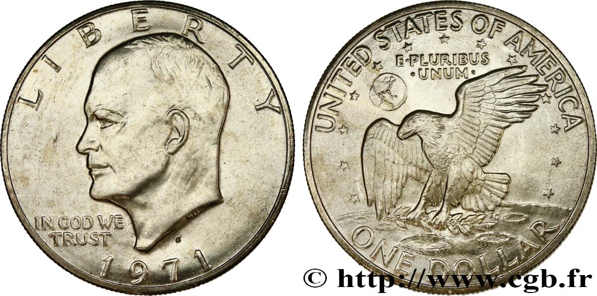 UNITED STATES OF AMERICA 1 Dollar Eisenhower 1971 San Francisco - S MS 
