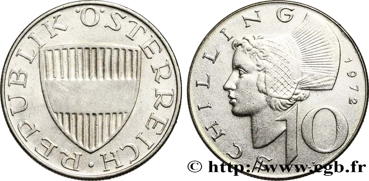 AUSTRIA 10 Schilling 1972  AU 
