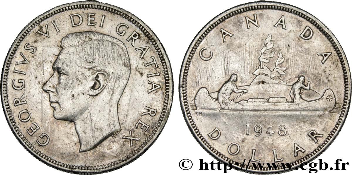 CANADA - GEORGES VI 1 Dollar Georges VI 1948  TTB 