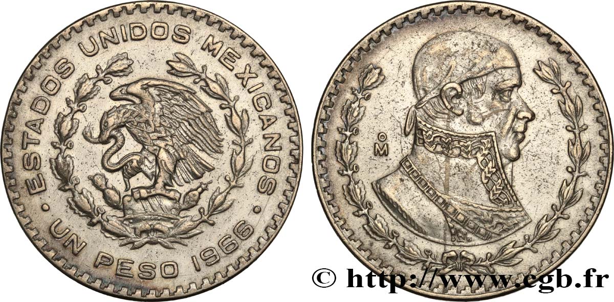 MEXIKO 1 Peso Jose Morelos y Pavon 1966 Mexico fVZ 