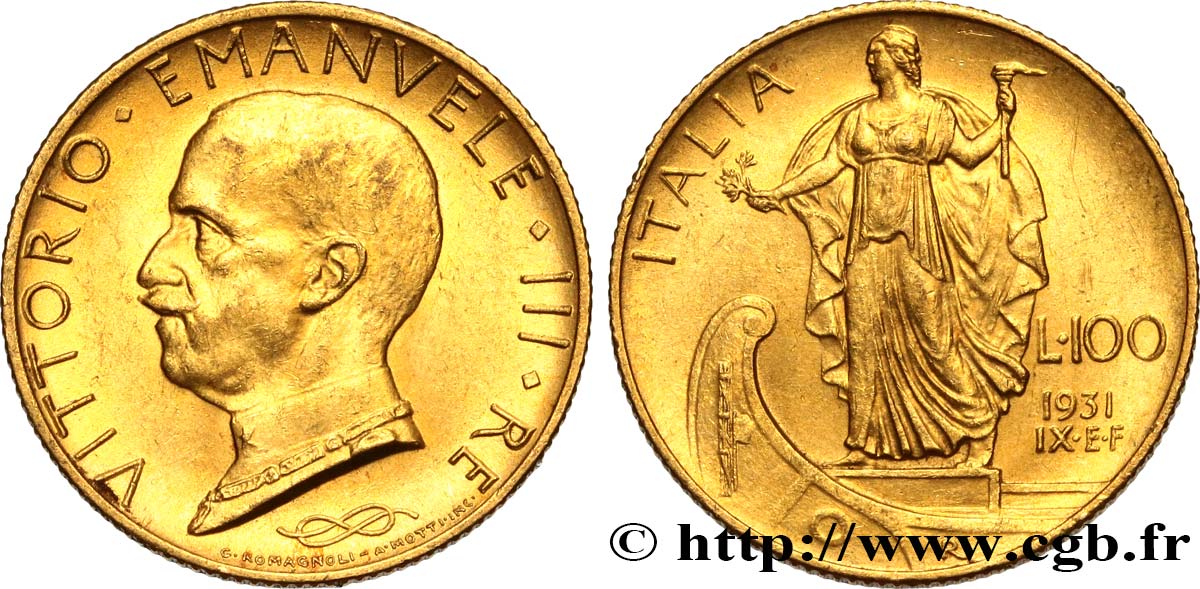 ITALIA 100 Lire, an IX 1931 Rome MS 