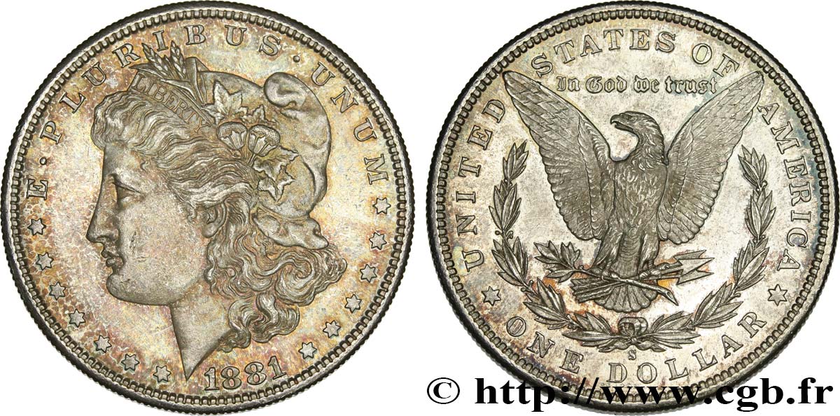 UNITED STATES OF AMERICA 1 Dollar Morgan 1881 San Francisco MS 