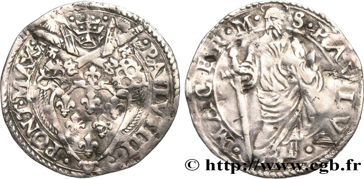 ITALIA - STATO PONTIFICIO - PAOLO III  (Alessandro Farnese) Gros (Grosso ou Mezzo Giulio) N.D. Macerata q.MB 