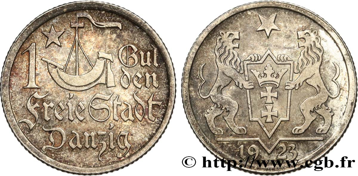 DANTZIG - VILLE LIBRE DE DANTZIG 1 Gulden 1923  SPL 