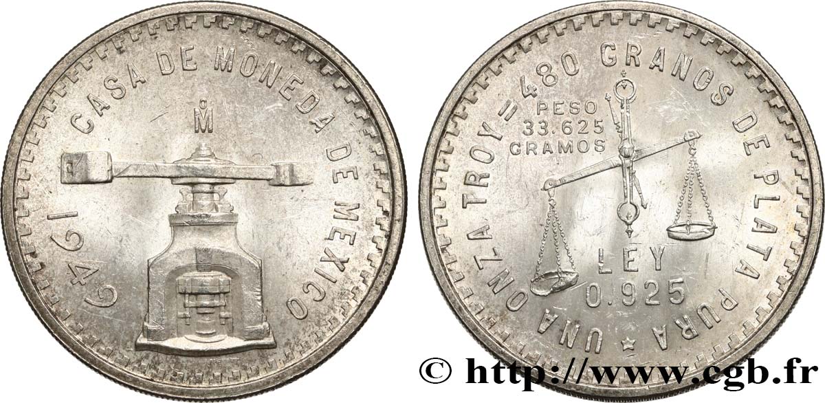 MESSICO 1 Onza (Once) 1949 Mexico MS 