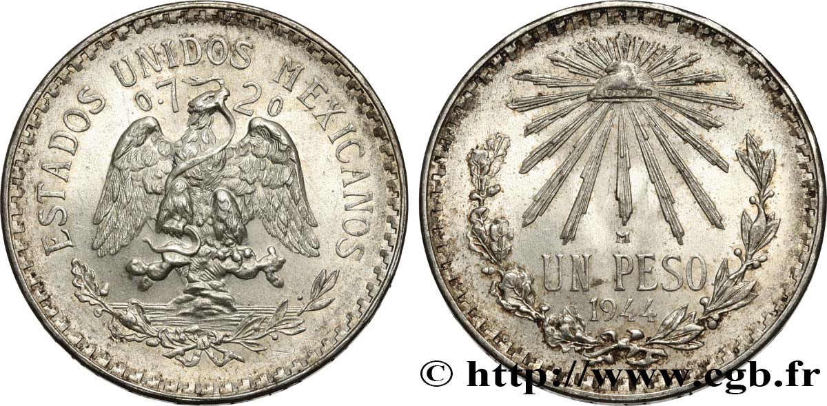 MÉXICO 1 Peso 1944 Mexico SC 