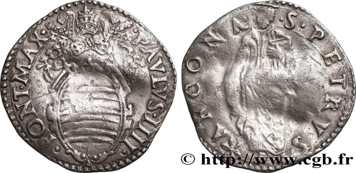 ITALIA - ESTADOS PONTIFICOS - PAULO IV (Gian Pietro Carafa) Giulio N.D. Ancône BC 