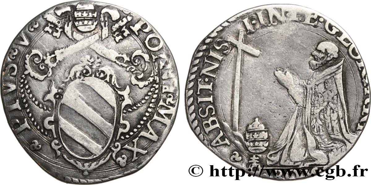 ITALY PAPAL STATES PIUS V Antonio Michele Ghislieri Teston