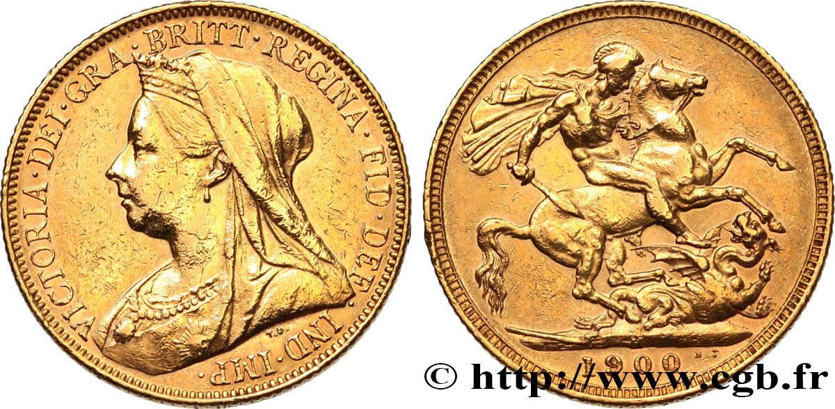 AUSTRALIA - VICTORIA 1 Souverain Australie Victoria type “Old Head” 1900 Melbourne XF 